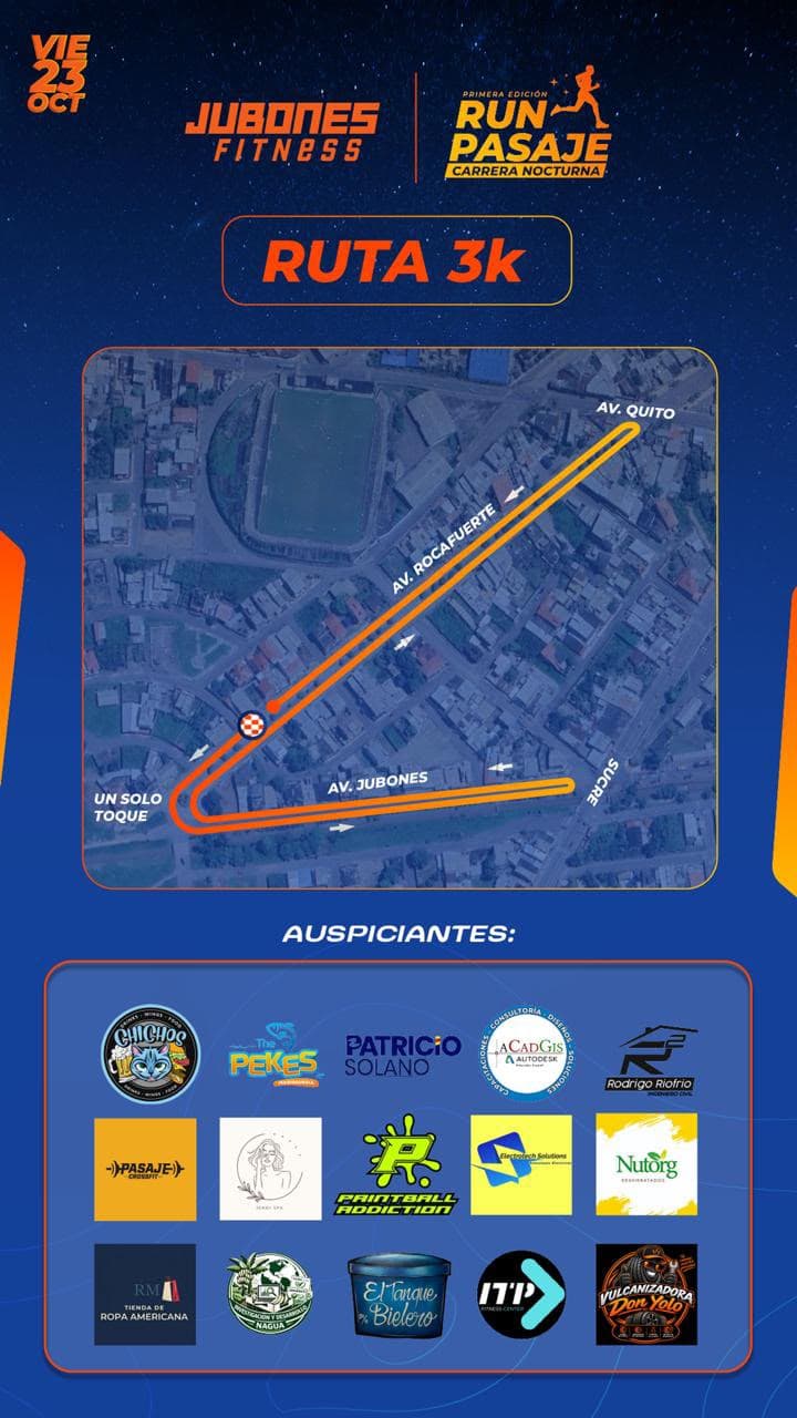 Afiche de la ruta 3K Run Pasaje